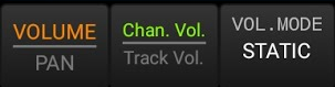 Volume/pan mixing buttons