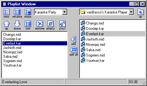 Playlist window