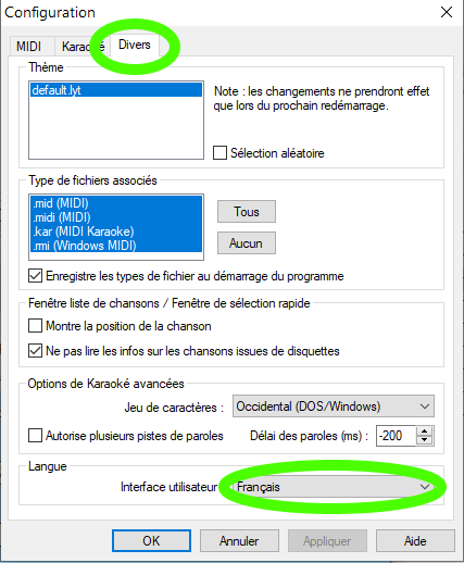 Language selector
